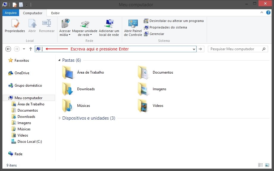 Apresentar 'Abrir janela de Comando aqui' no Explorer do Windows