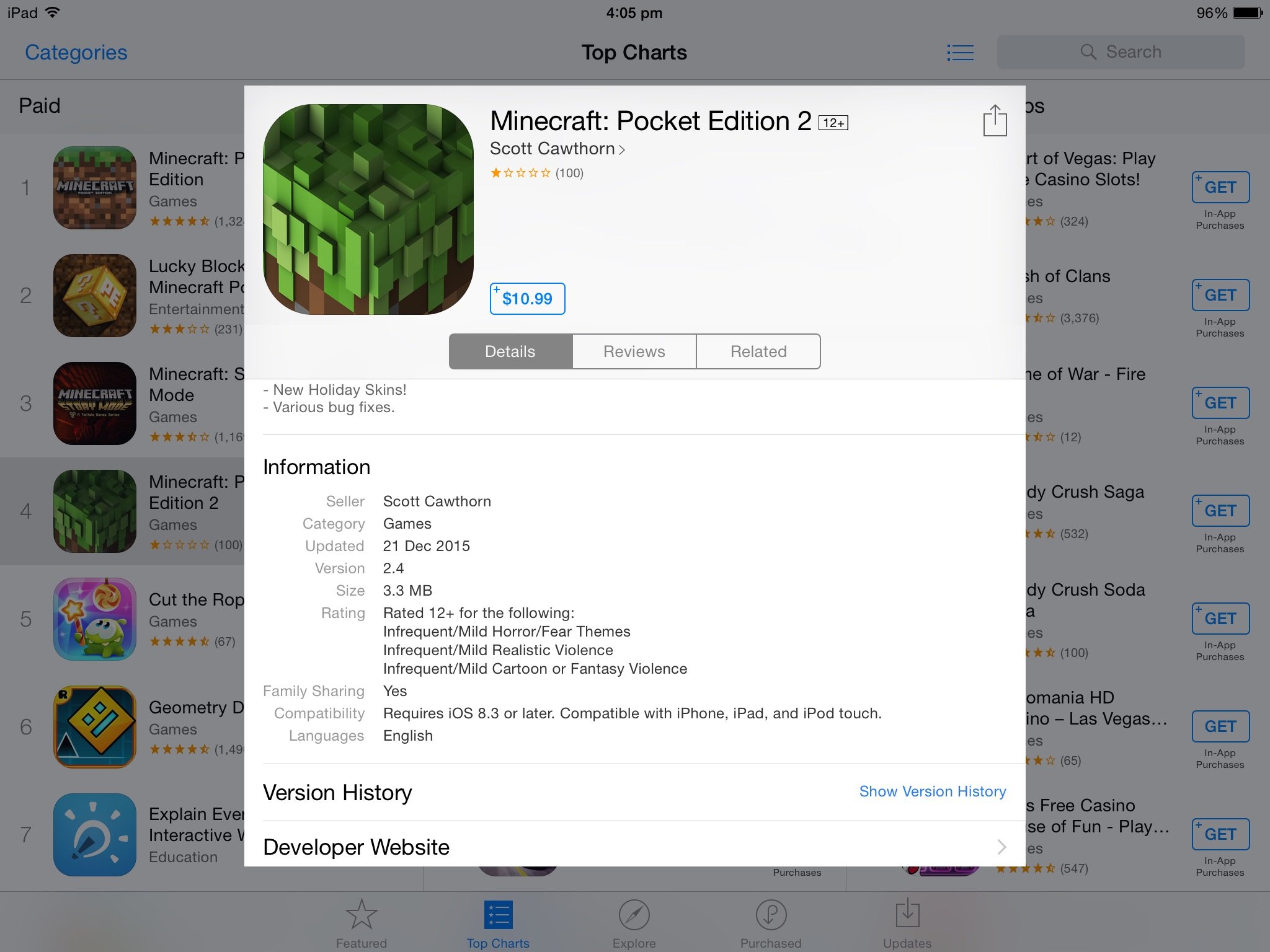 Falso Minecraft 2 engana pessoas e chega no Top 10 da App Store