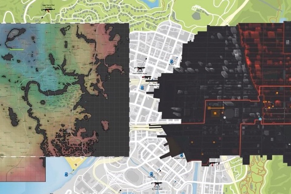 Comparação mapa GTA V