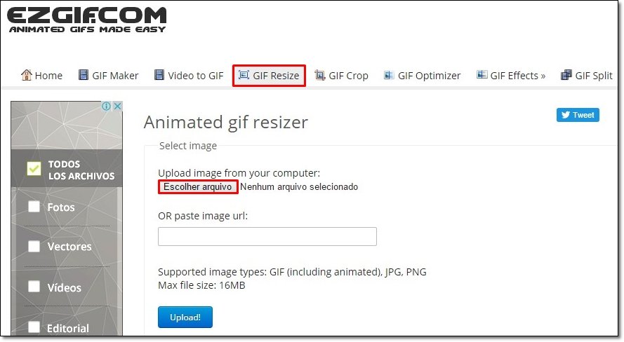 Tutorial: como redimensionar GIFs através de um serviço online e