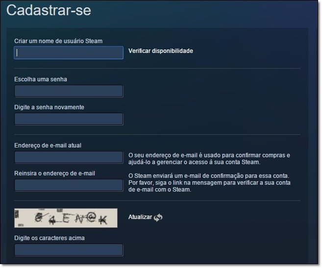 Como criar conta grátis na STEAM, baixar e Instalar a STEAM no PC