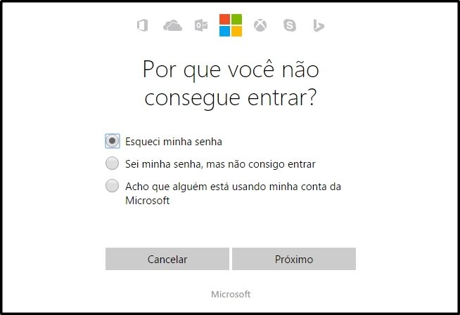 Redefinir uma senha esquecida de conta Microsoft - Suporte da Microsoft