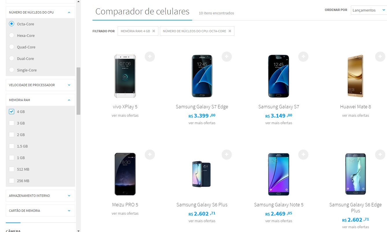 Conheça o novo comparador de celulares do TecMundo 