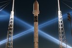 Imagem de Vídeo completo da terceira aterrissagem do foguete Falcon 9 em alto-mar