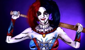 Ela voltou! Maquiadora que se torna personagens agora é Harley Quinn