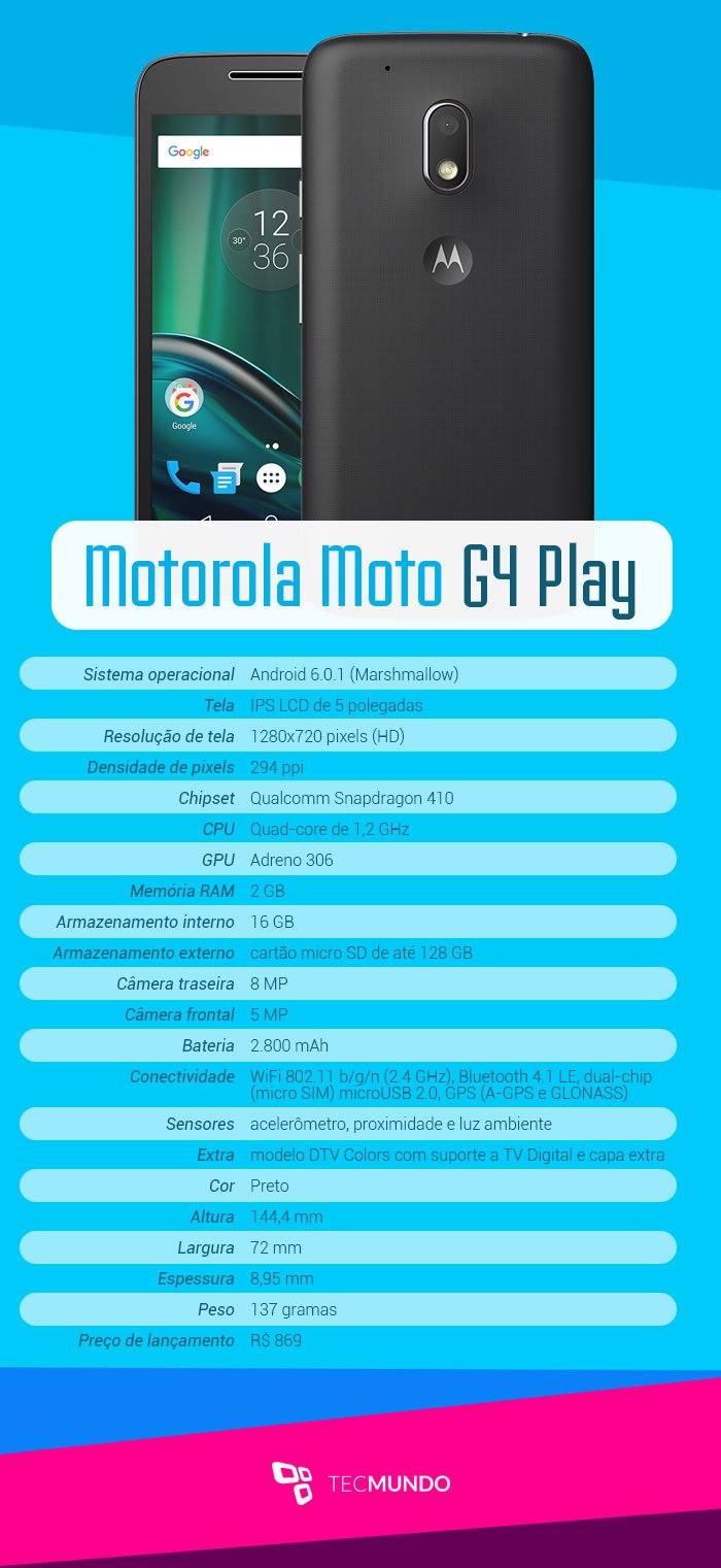 Motorola Moto G4 Play 16GB Preto