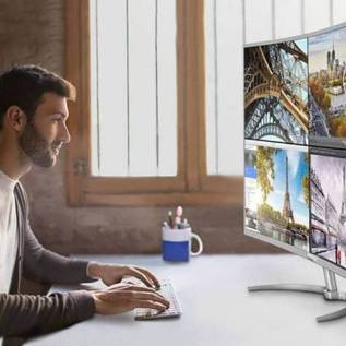 Imagem de Novos monitores da Philips: tela 4K curva e webcam “invisível” se destacam