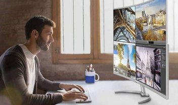 Novos monitores da Philips: tela 4K curva e webcam “invisível” se destacam