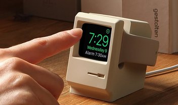 Suporte para Apple Watch transforma relógio em micro Macintosh