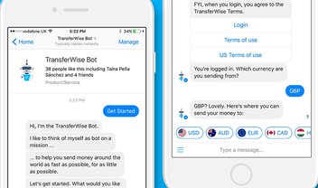 Bot permite fazer transferências de valores direto do Facebook Messenger