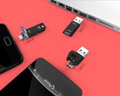 Pendrive estilo ‘canivete suíço’ tem conexões USB-A, USB-C e micro USB