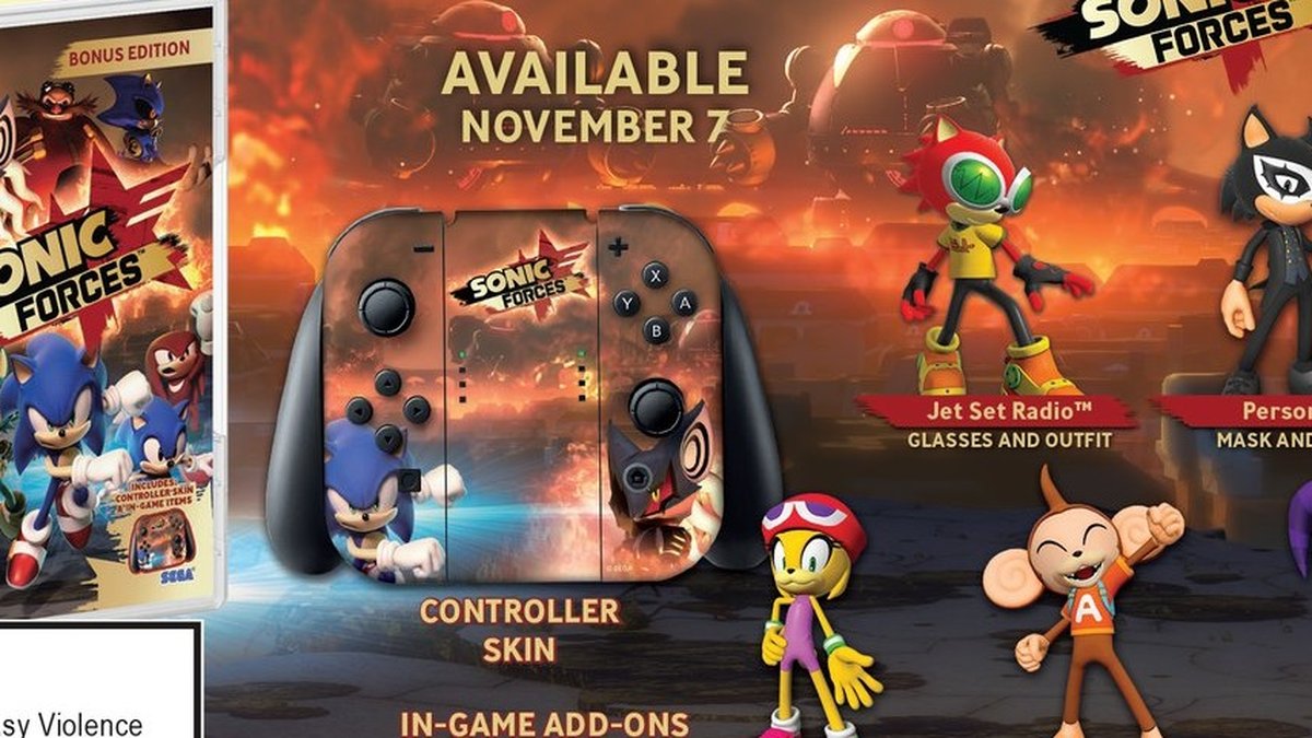 Sonic Forces a 9 de Novembro no Japão