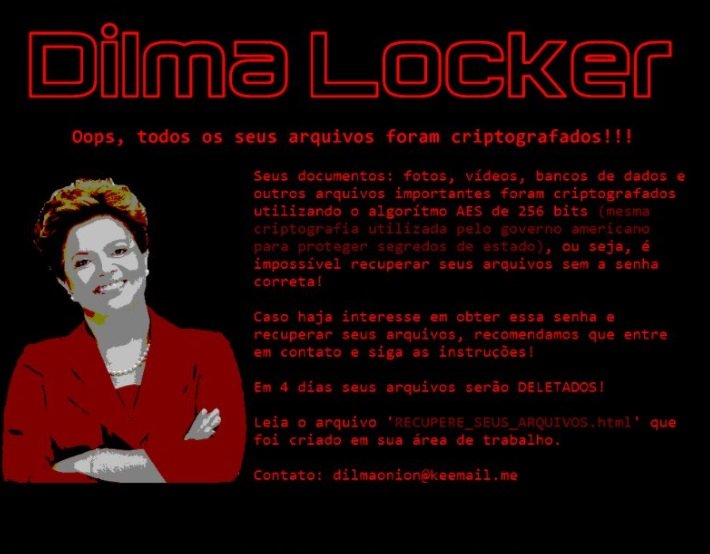 Ransomware com foto de Dilma