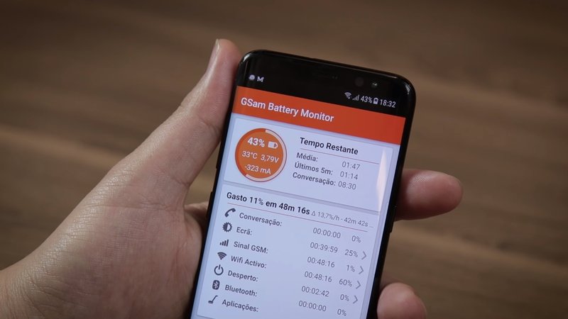 Bateria do Galaxy S8 no GSam