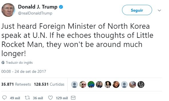 Trump guerra Coreia