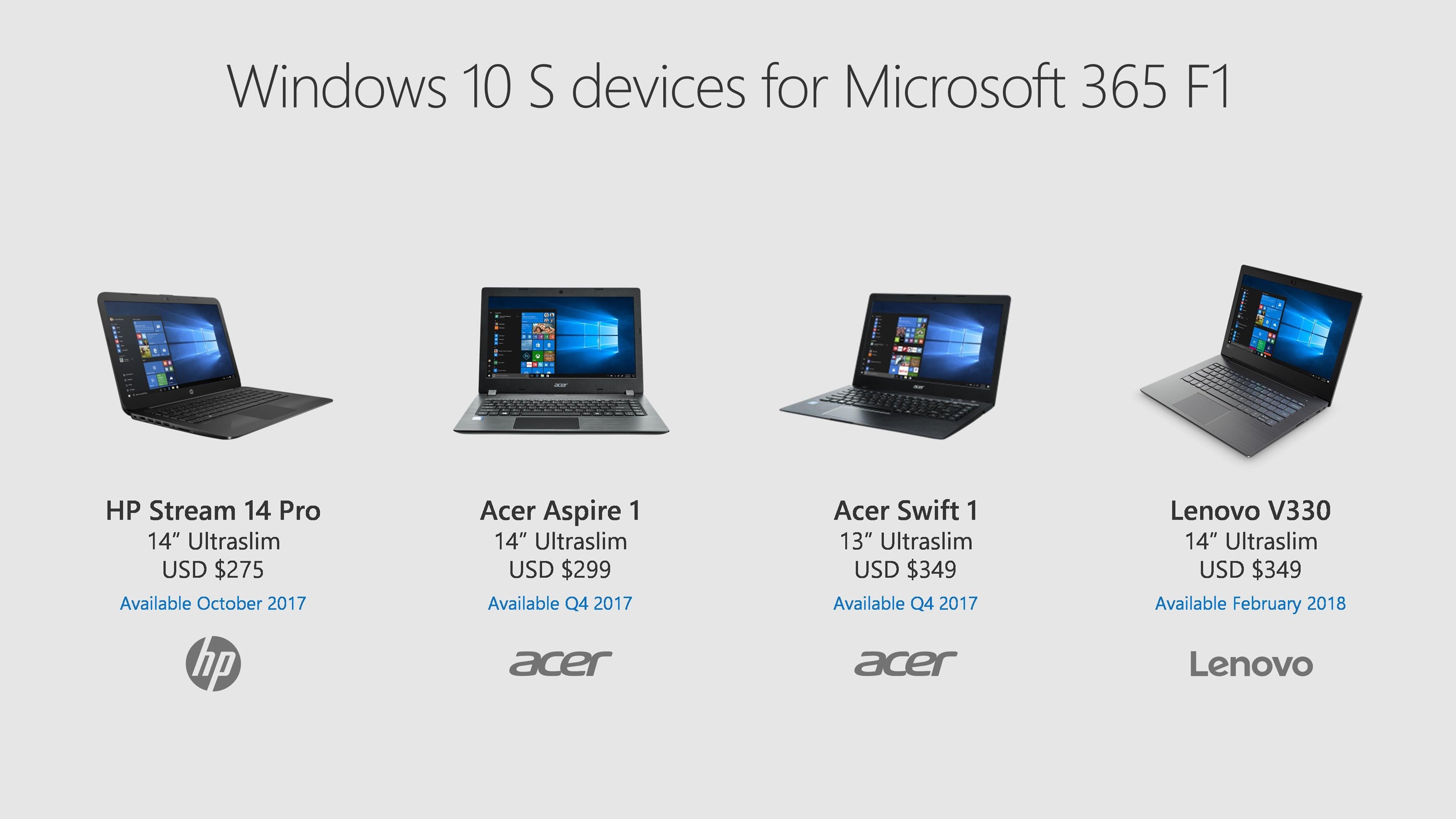 Novos PCs Windows 10 S