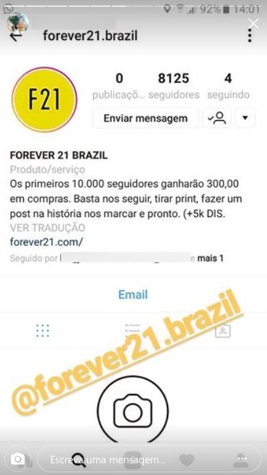 Golpe no Instagram usa o nome da rede Forever 21; veja como fugir