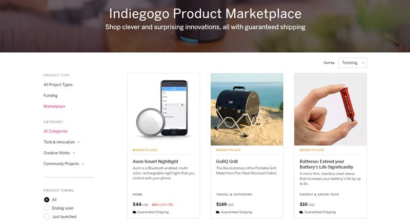 Indiegogo crowdfunding