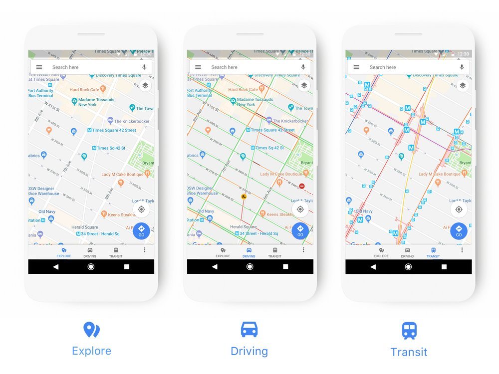 Interface nova do Google Maps