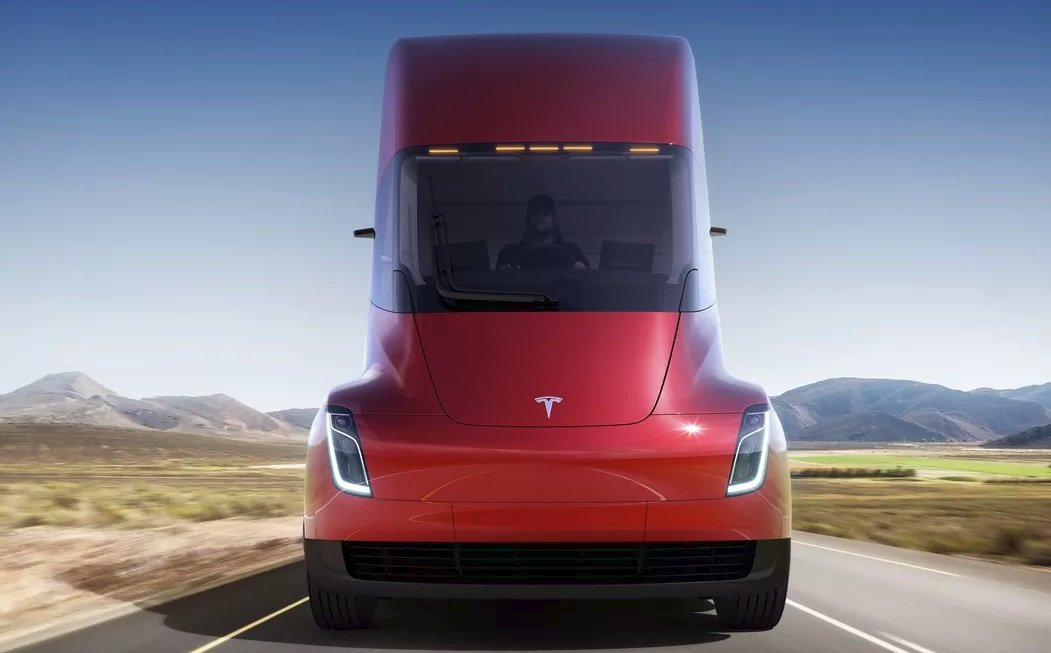Um caminhão da Tesla.