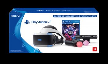 PLAYSTATION VR PS4 BUNDLE HEADSET / CÂMERA / JOGO WORLDS V2