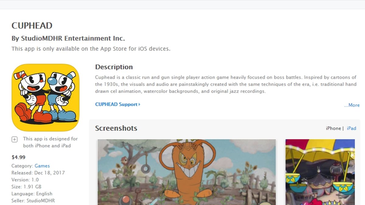 Versão falsa do jogo 'Cuphead' aparece na loja de apps do iOS - Olhar  Digital