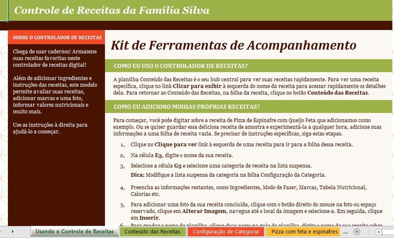 Receitas Excel