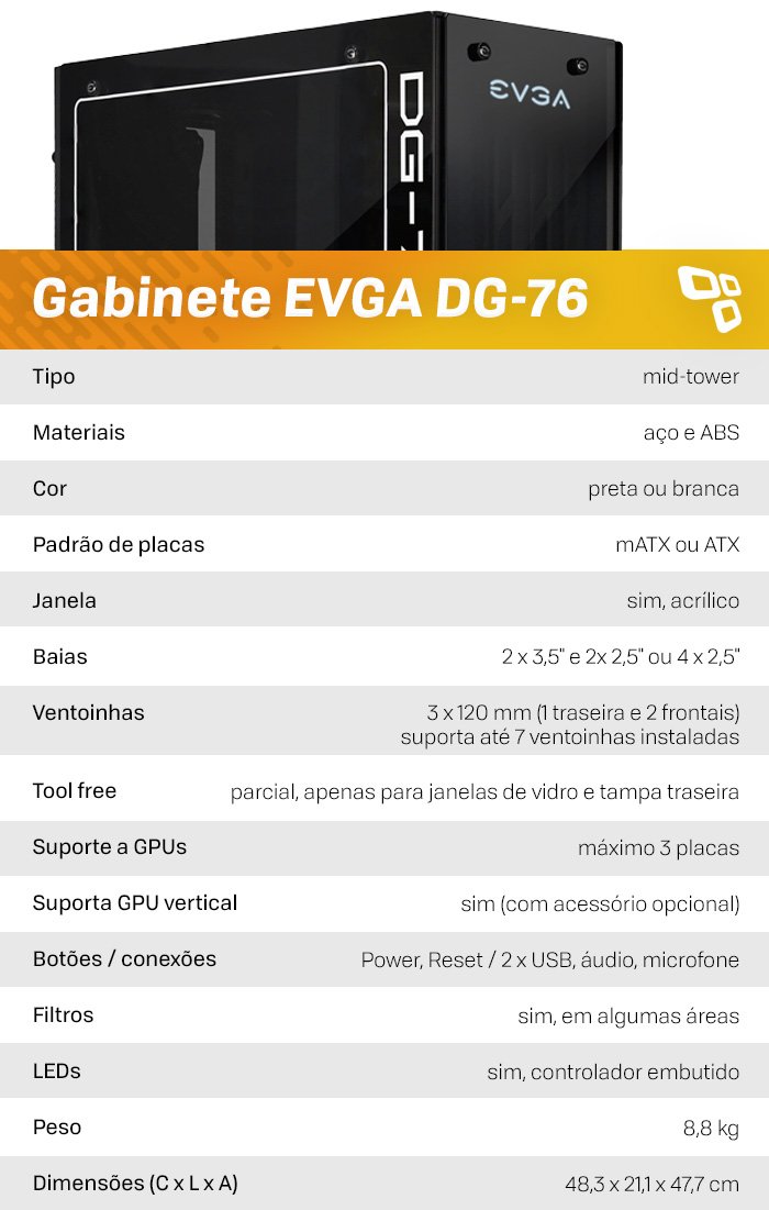 Especificações EVGA DG-76