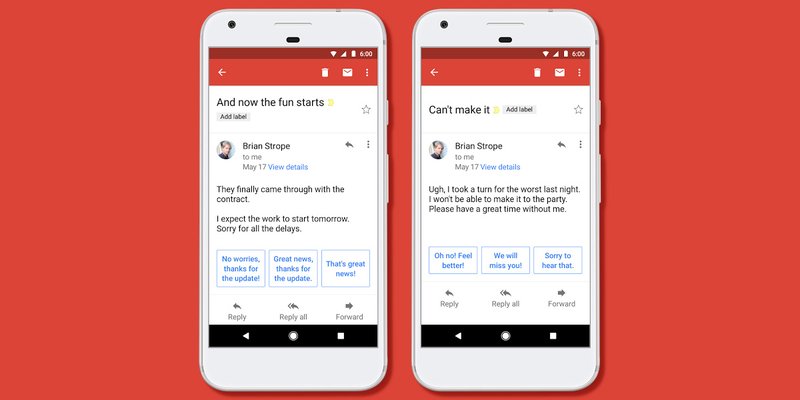 Respostas inteligentes Gmail