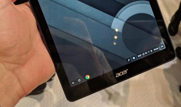 Tablet da Acer rodando Chrome OS é visto em feira na Inglaterra