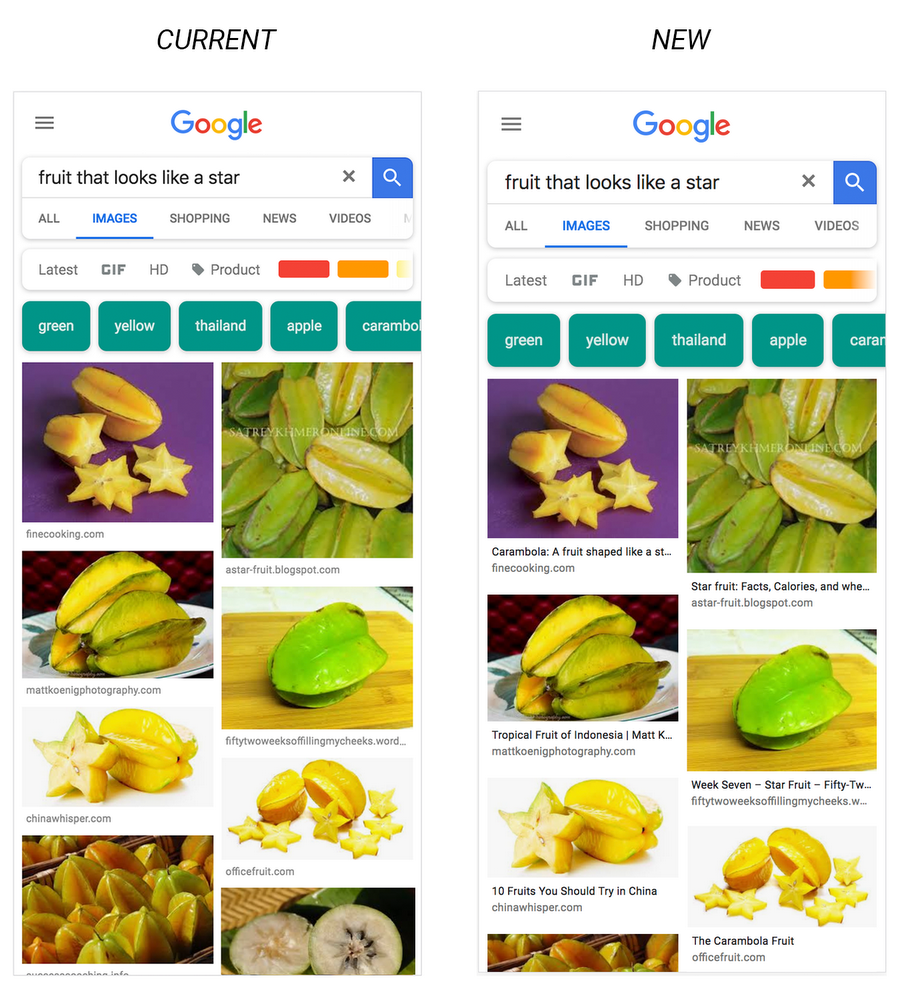 Comparação Google Imagens