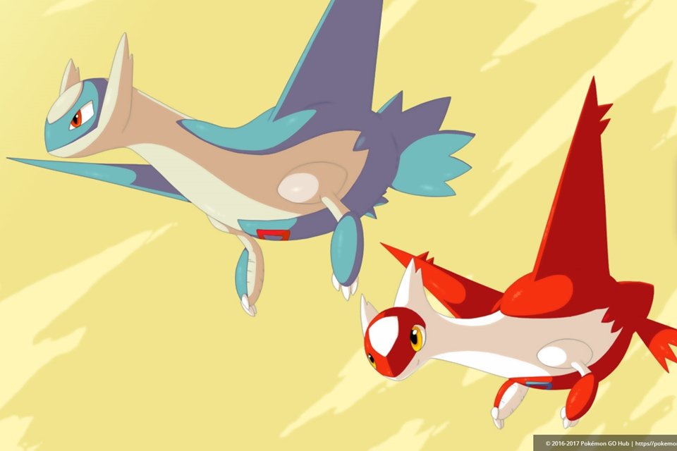 Latias e Latios, pokémons lendários da 3ª geração, chegam hoje a