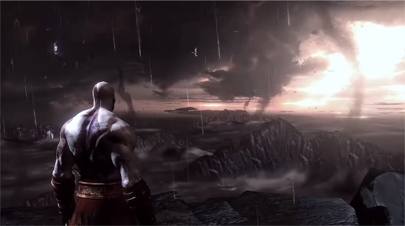 kratos world destroied