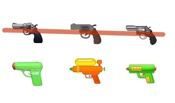 Google segue tendência da Apple e muda emoji de arma para pistola de água