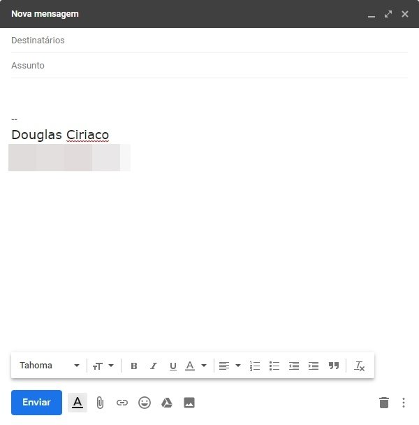 Nova mensagem Gmail