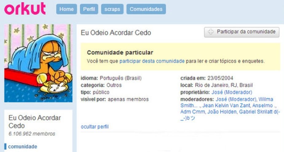 Uma comunidade do Orkut.