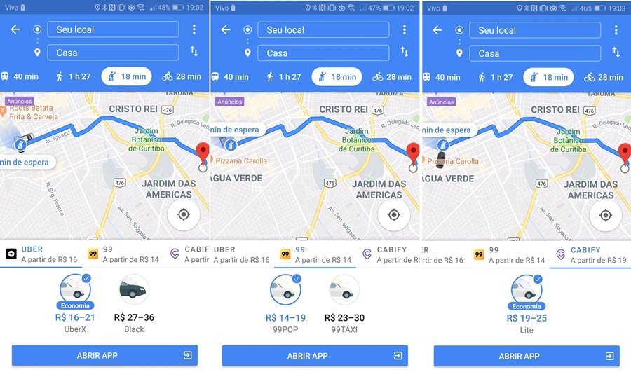 google maps uber
