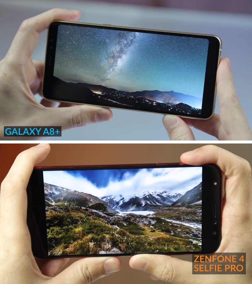 Galaxy A8+ vs Zenfone 4 Selfie