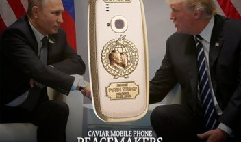 Nokia 3310 de titânio e ouro 24k celebra o encontro entre Trump e Putin