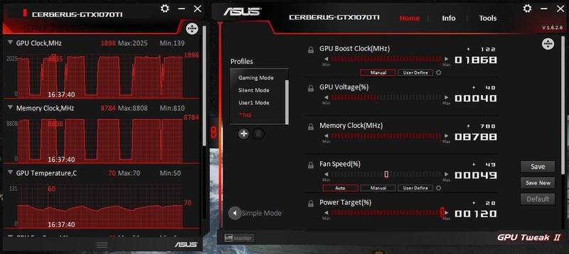 Overclocking Cerberus 1070Ti