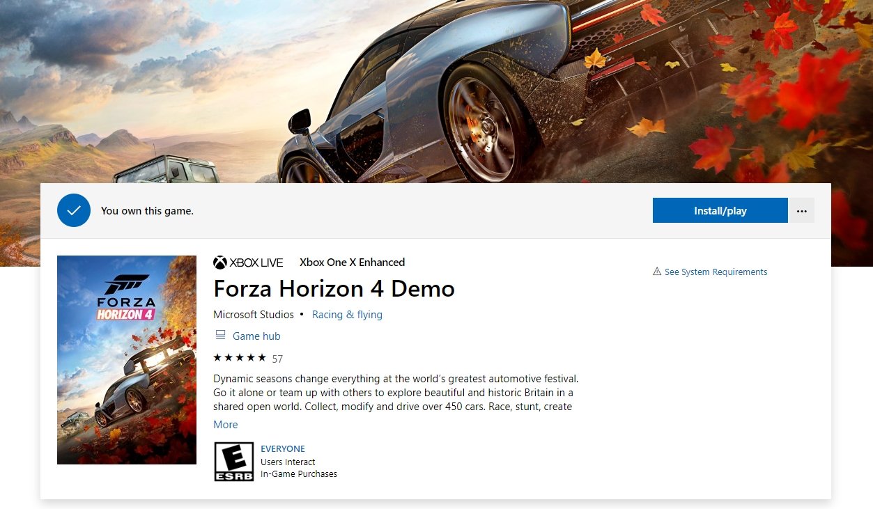 Forza Horizon 4 Demo for Xbox One and Windows PC Available for Download Now