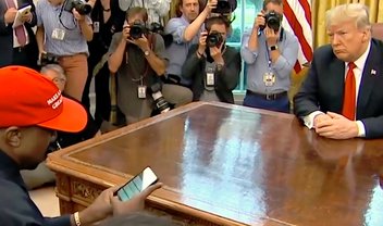 Kanye West revela senha do seu iPhone ao mostrar avião maluco para Trump