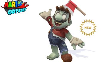 Mario vira zumbi em roupa de Halloween para Mario Odyssey