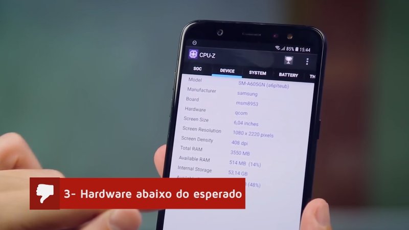 Galaxy A6+ prós e contras