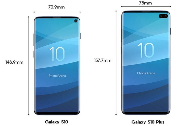 Galaxy S10 S10+ display bordas