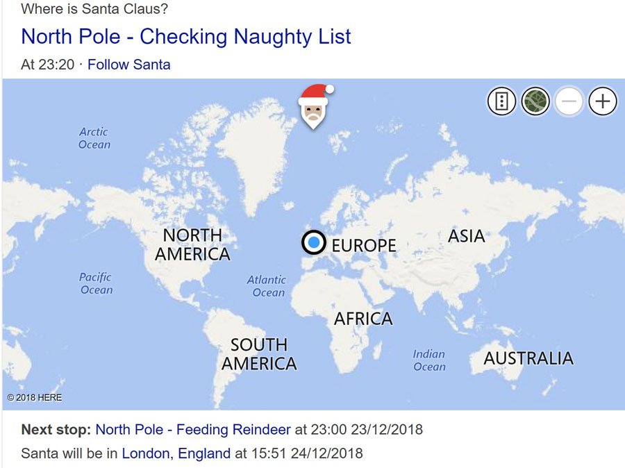 Siga o Papai Noel no Google' mostra localização do bom velhinho no Natal