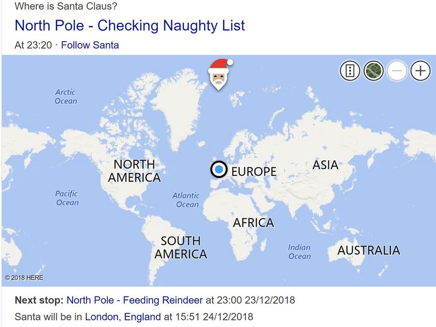 Cadê o Papai Noel? Google e Bing te mostram a 'localização' do bom