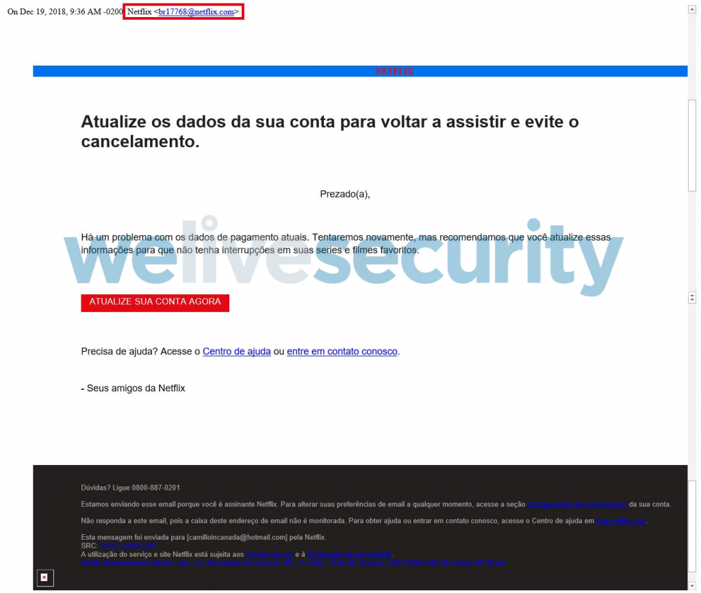 Email de atualização de dados da Netflix é mais um golpe - TecMundo