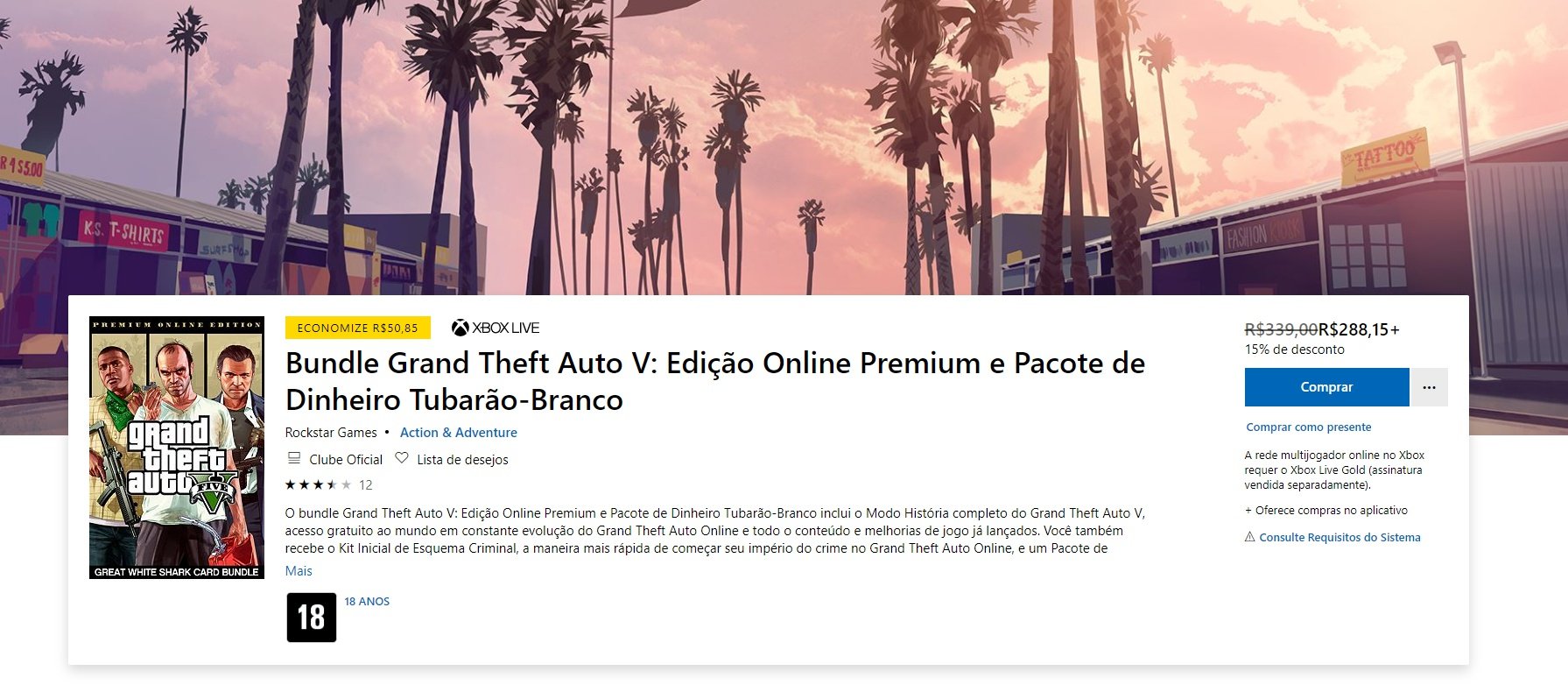 Comprar Grand Theft Auto Online: Pacote de Dinheiro Tubarão-Vermelho  Rockstar