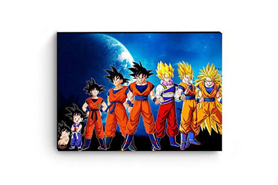 Quadro Decorativo Dragon Ball Goku Genki Dama Desenho Anime Com